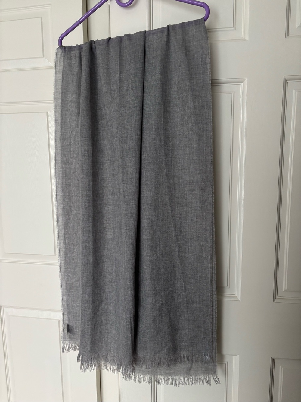Johnstons of Elgin Gray Lightweight Fringe Scarf